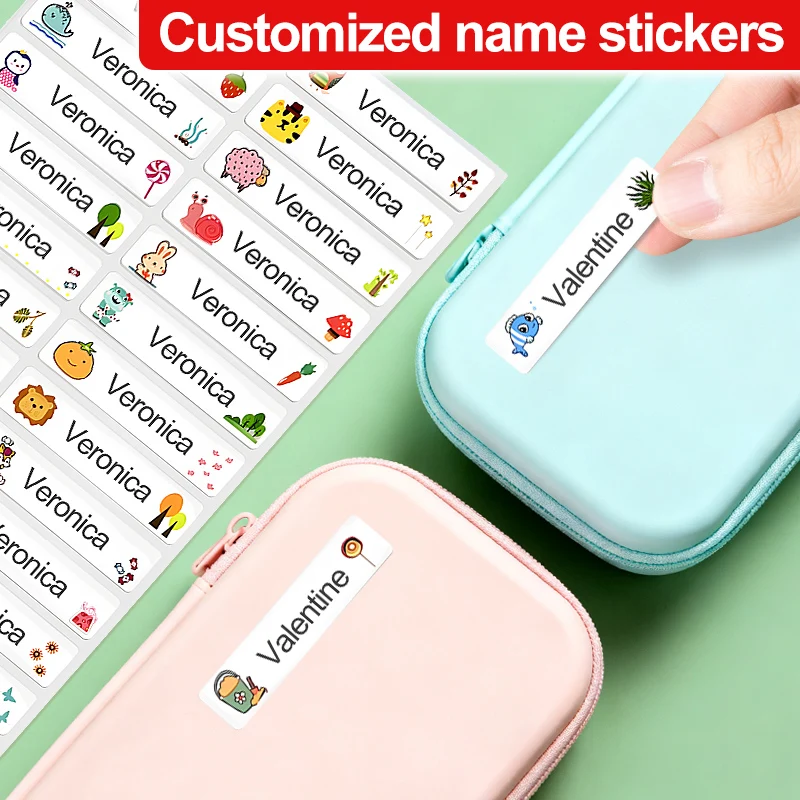 

Персонализированные водонепроницаемые наклейки для детских бутылок, чашек и ручек — этикетки с именем на заказ, съемные школьные канцелярские принадлежности, украшение