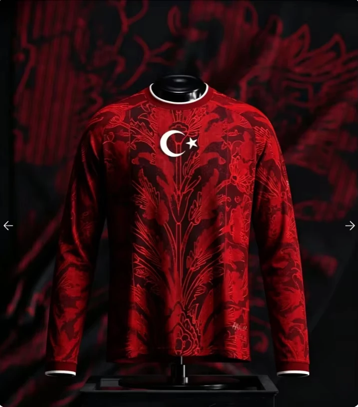 Türkiye 3D Printed T-shirt Sports Football Men's Long Sleeve Outdoor Sports Breathable, Fast Drying, Fashionable and Versatile