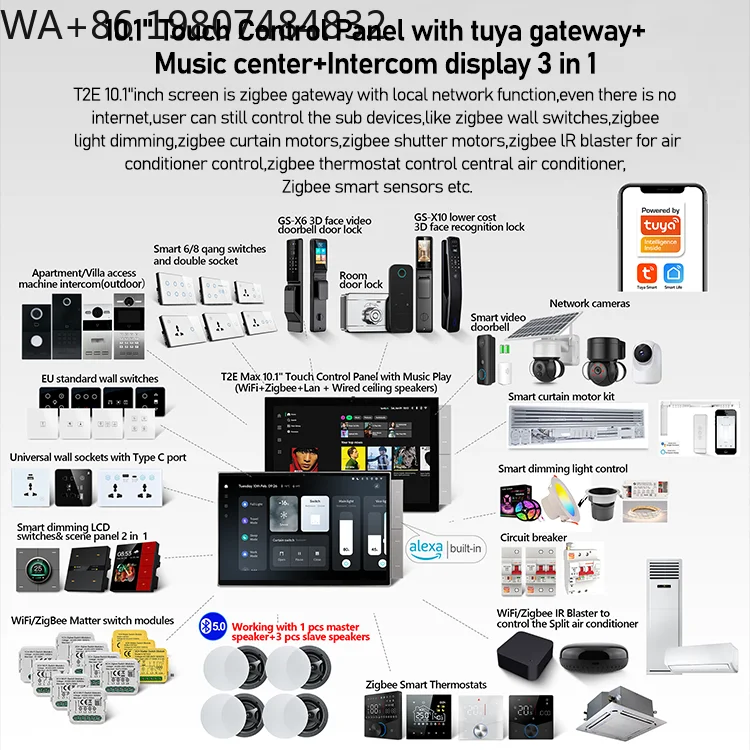 10.1 Inch High-quality IPS Smart Home Panel Built-in Zigbee Gateway Alexa Voice APP Remote Automation Screen