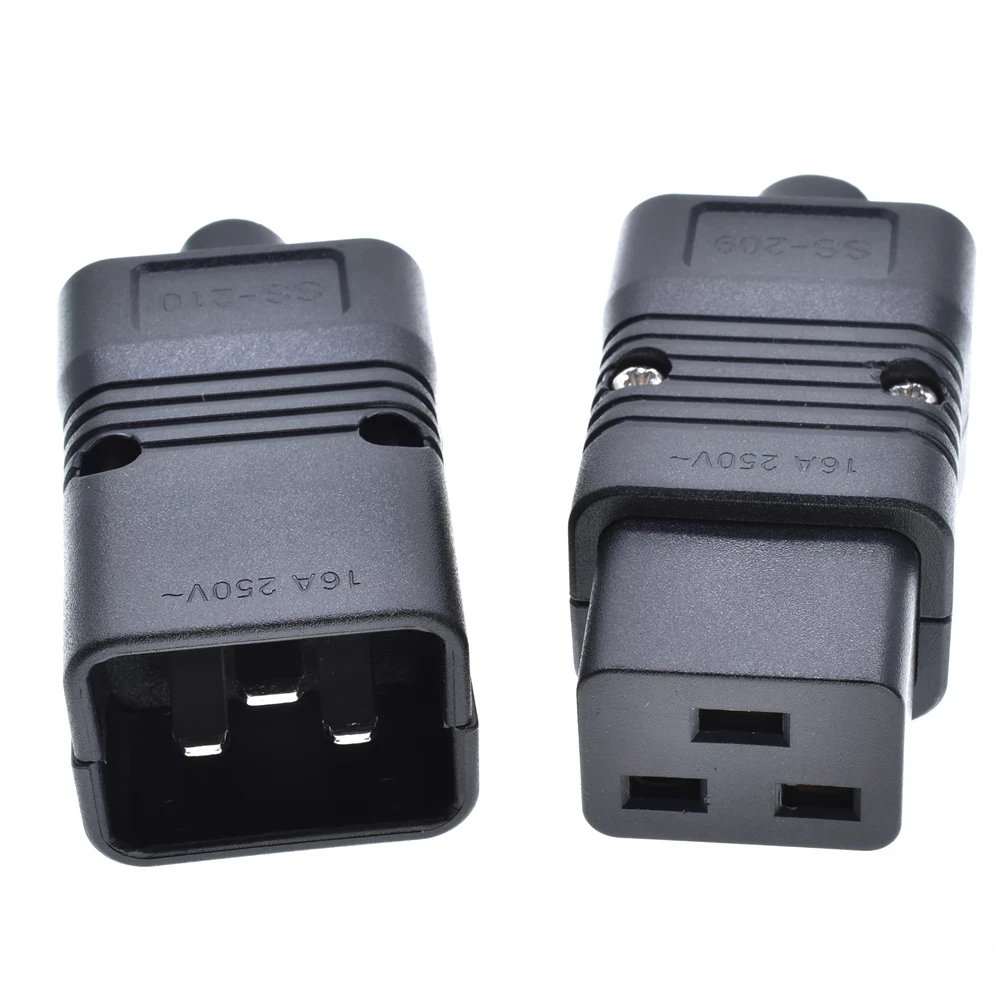 PDU/UPS Socket Standard IEC320 C19 C20 16A 250V AC Electrical Power Cable Cord Connector Removable plug Female Male Plug Adapter