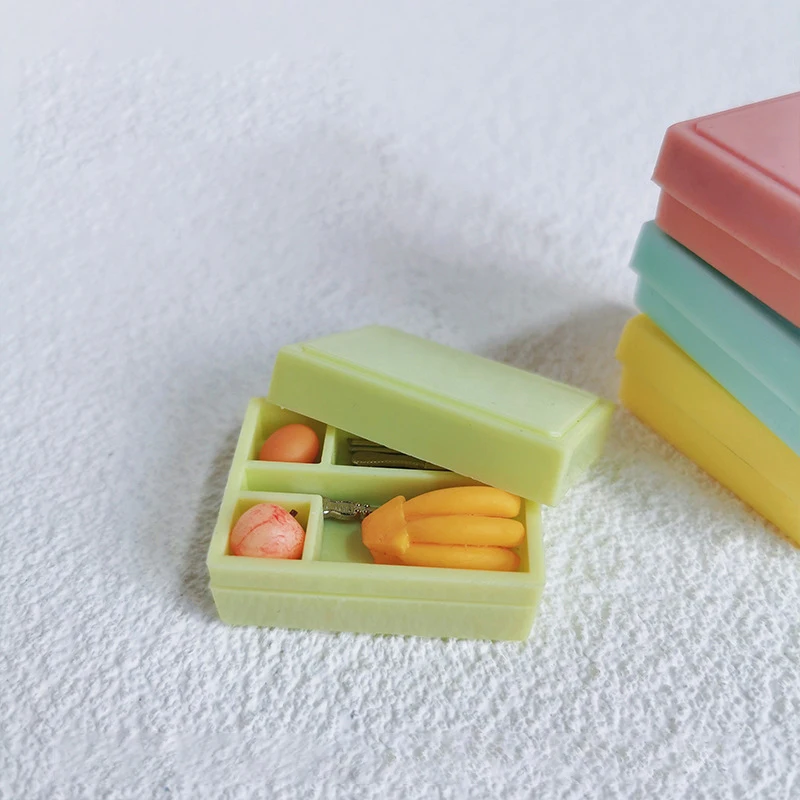 1:12 DollHouse Simulation Miniature Bento Box Food Snack Fruit Container Lunch Box Model DIY Dolls House Kitchen Scene Ornament