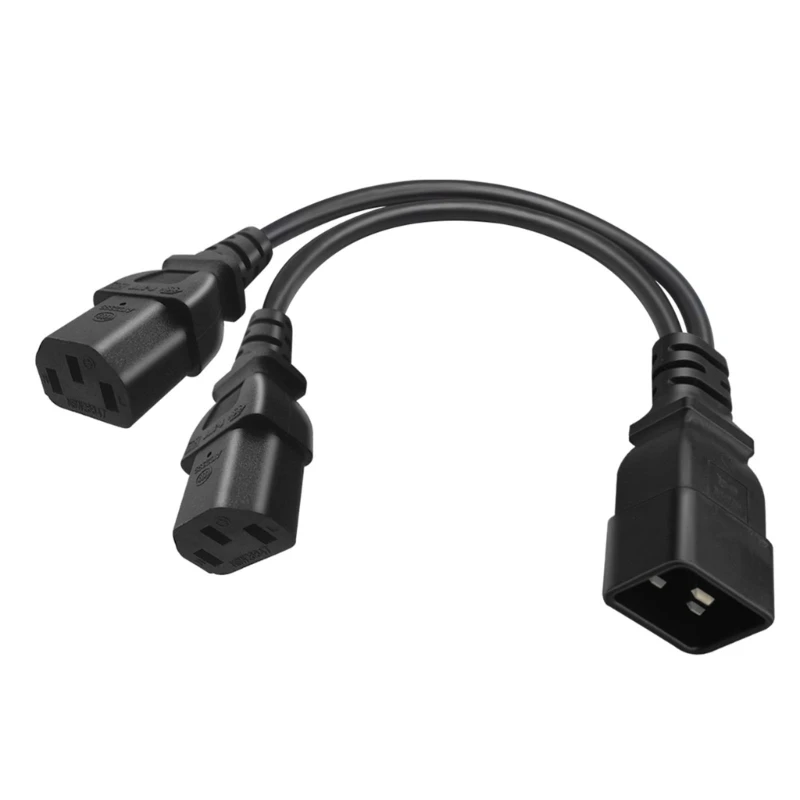 IEC320 C20 Male to 2x C13 Female Y Splitter Cable 32cm Heavy Duty Splitter Power Cord Mining PDU UPS Power Cord DropShipping