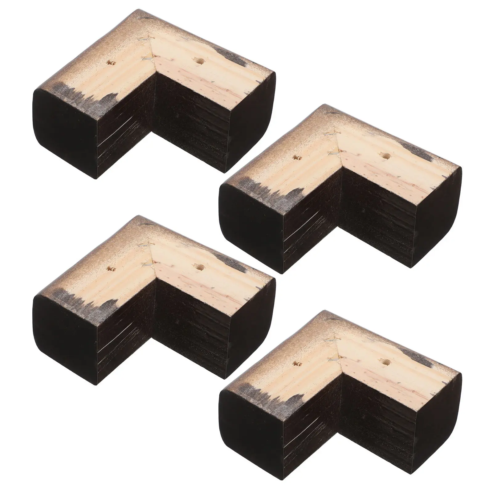 4Pcs Solid Wood Sofa Legs Pine Furniture Feet L-Shaped Design Heavy Duty Replacement for Cabinet Table Bed Support Nordic Style