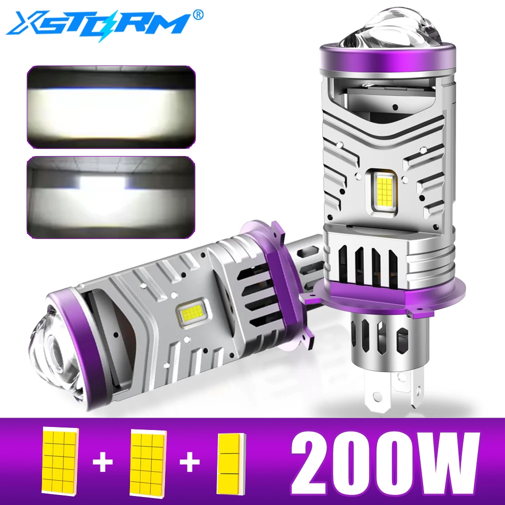 【セール中】XSTORM H4 9003 HB2 プロジェクターLEDレンズ 車用ヘッドライトバルブ Canbus 超高輝度 H4 LEDライト ハイ/ロービーム 自動車/バイク用ランプ