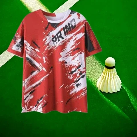 

Новинка 2025, спортивная быстросохнущая летняя дышащая мужская и женская повседневная футболка для бадминтона с 3D принтом и короткими рукавами Y2K