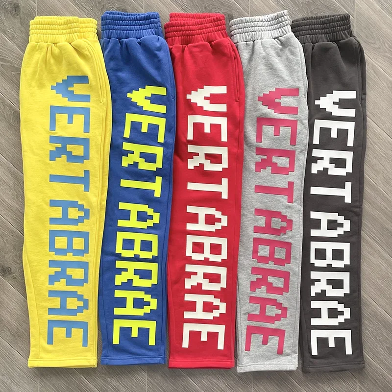 

Vertabrae Sweatpants Men Women 1:1 Best Quality Puff Print Letter Pure Cotton Oversized Pants