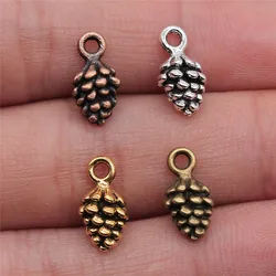 20Pcs/Lot Charms Pinecone 12*7mm Tibetan Bronze Silver Color Pendants Antique Jewelry Making DIY Handmade Craft