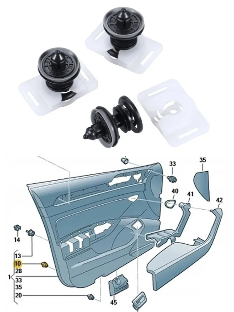 40 pièces OE # Clips poussoirs pour panneau de porte intérieure, pour Audi A1, A4, A5, Q3, Q5, Q7, A6, A7
