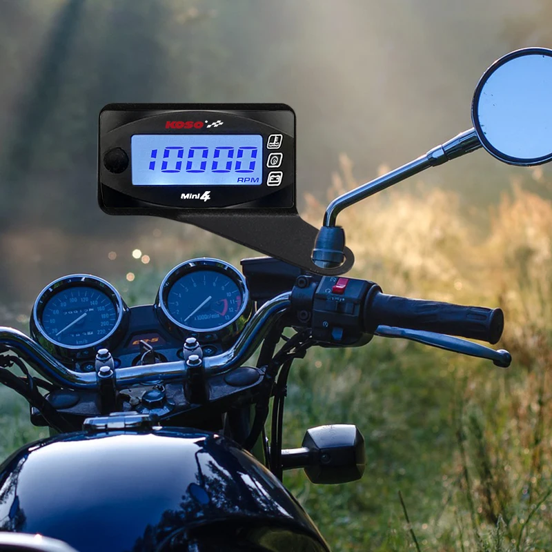 koso Tachometer Motorcycles RPM water temperature VoltageTime Mini 4 in 1 LED Digital Display meter