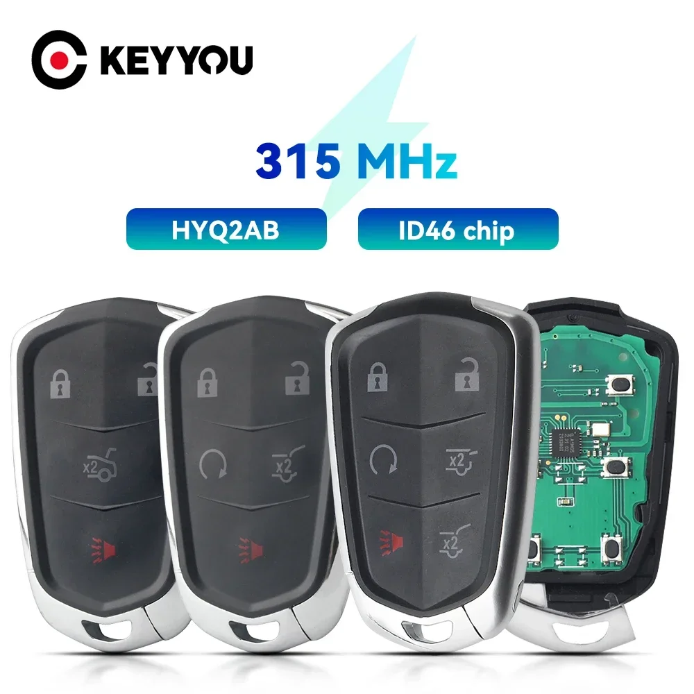 KEYYOU Remote Car Key 315Mhz ID46 Chip For Cadillac ESCALADE /ESCALADE ESV 2015-2019 XTS CTS CT6 ATS HYQ2AB Smart Car Key