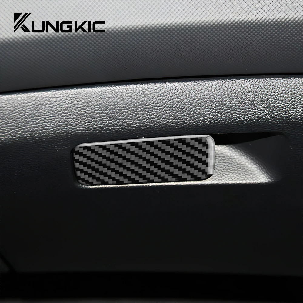 Real Soft Carbon Fiber Sticker For Kia Sportage 2017 2018 2019 2020 2021 LHD RHD Car Passenger Storage Box Interior Trim