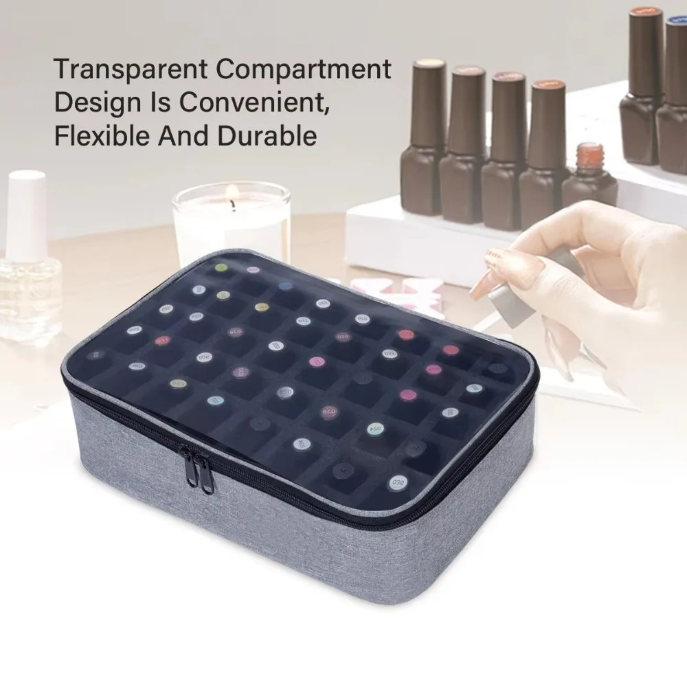 

Multi-Color​ Nail Polish Storage Bag​ ​Holds 40 Bottles​ Hand-Held​ ​Portable Cosmetic Bag​ ​Travel-Friendly​ Organizer Bag​