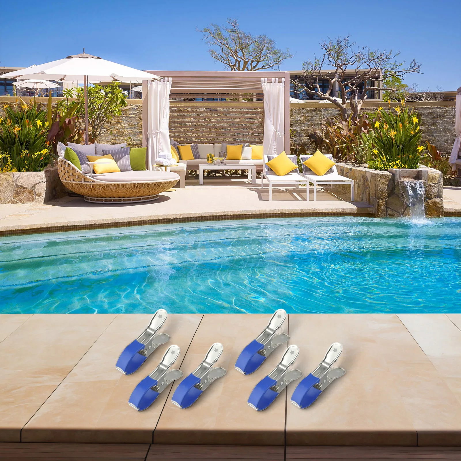 

As Shown Pool Cover Fasteners Wind Resistant Pool Clips Scratch-Resistant Fasteners Compatible With Most Pools