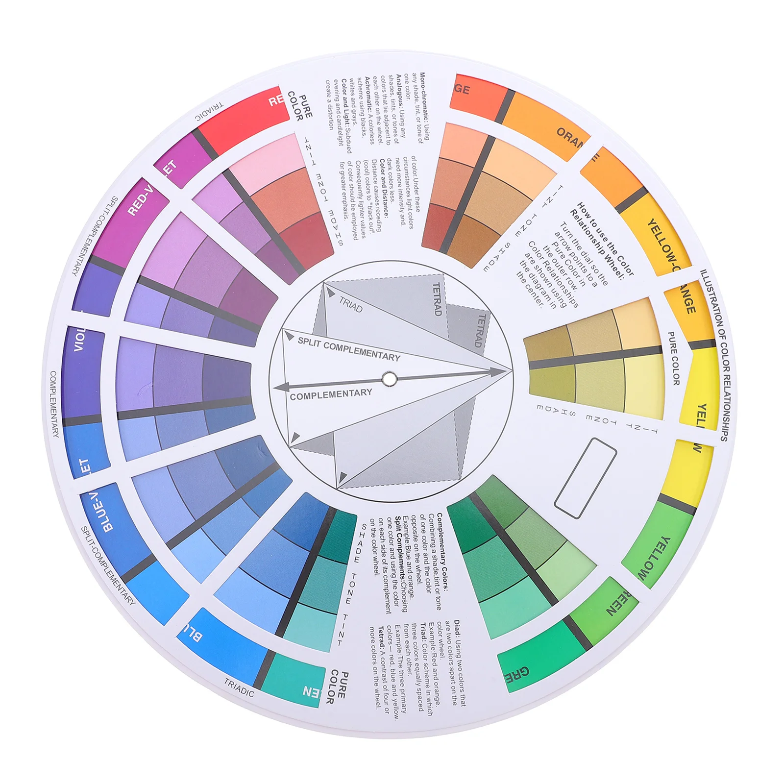 

Tattoo Color Wheel Professional Round Pigment Tool For Beginners Color Matching Reference Central Circle Design Canvas Art