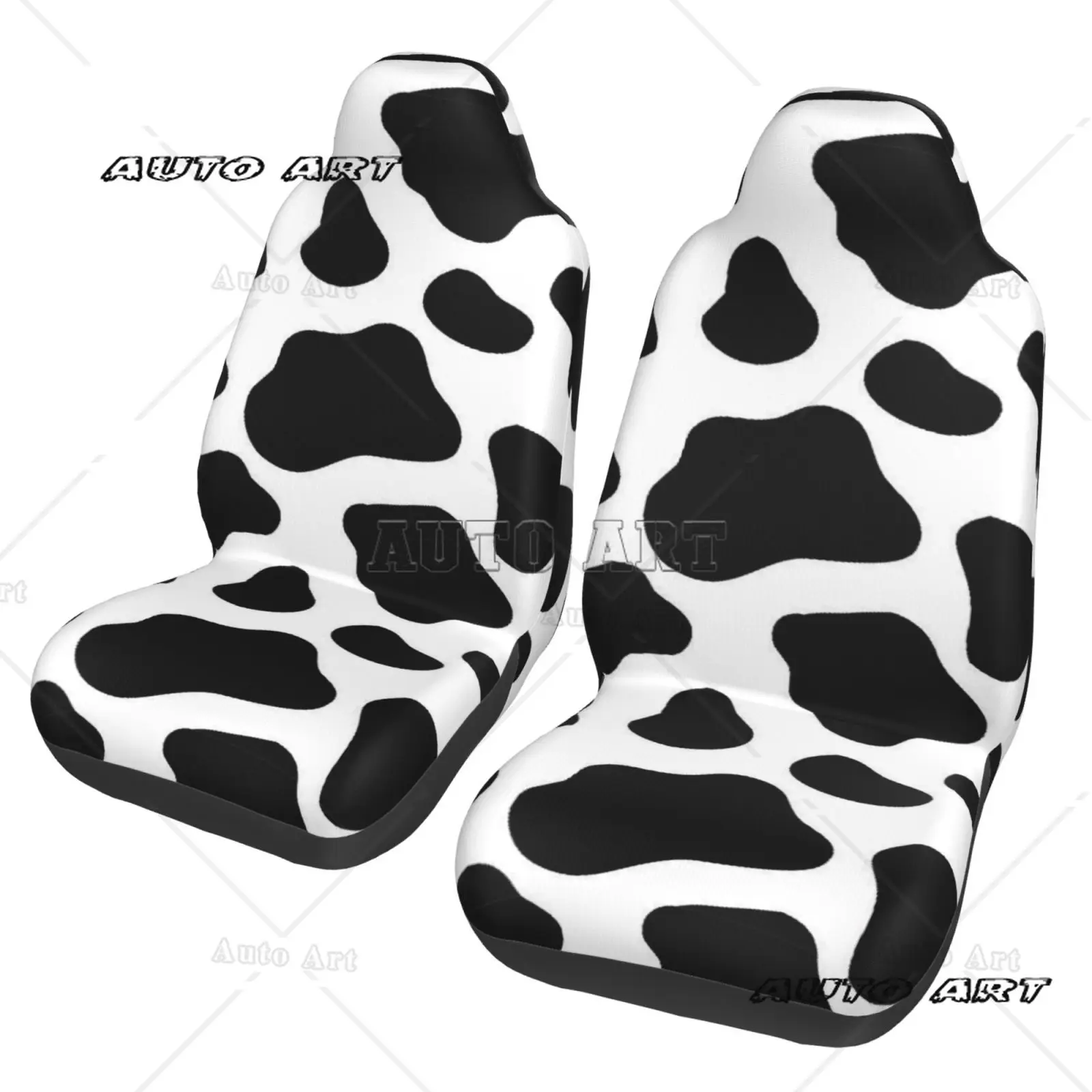 Cow Print 2PCS Car Seat Cover Seat Cover Anti Fouling and Convenient Protective Cover Unique Style
