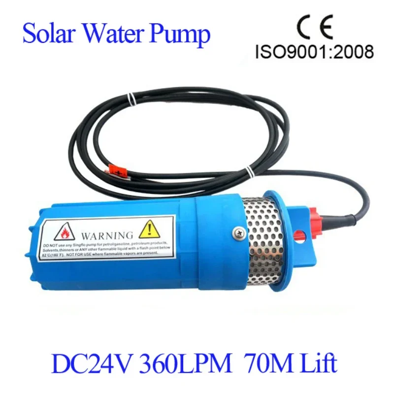 12V 24V Solar Water Pump Deep Well Pump Screw Submersible Pump Irrigation Garden Home Agricultural 70Meters