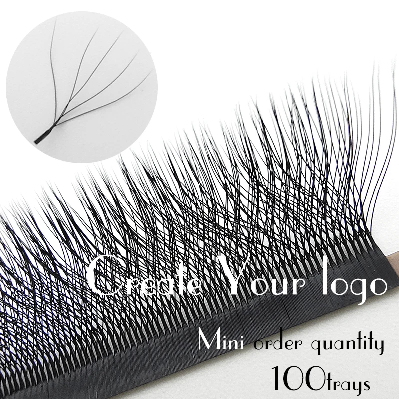 

5D W Shape Eyelashes Extensions 5 Tip easy pick up lash customized lashes extension create your logo