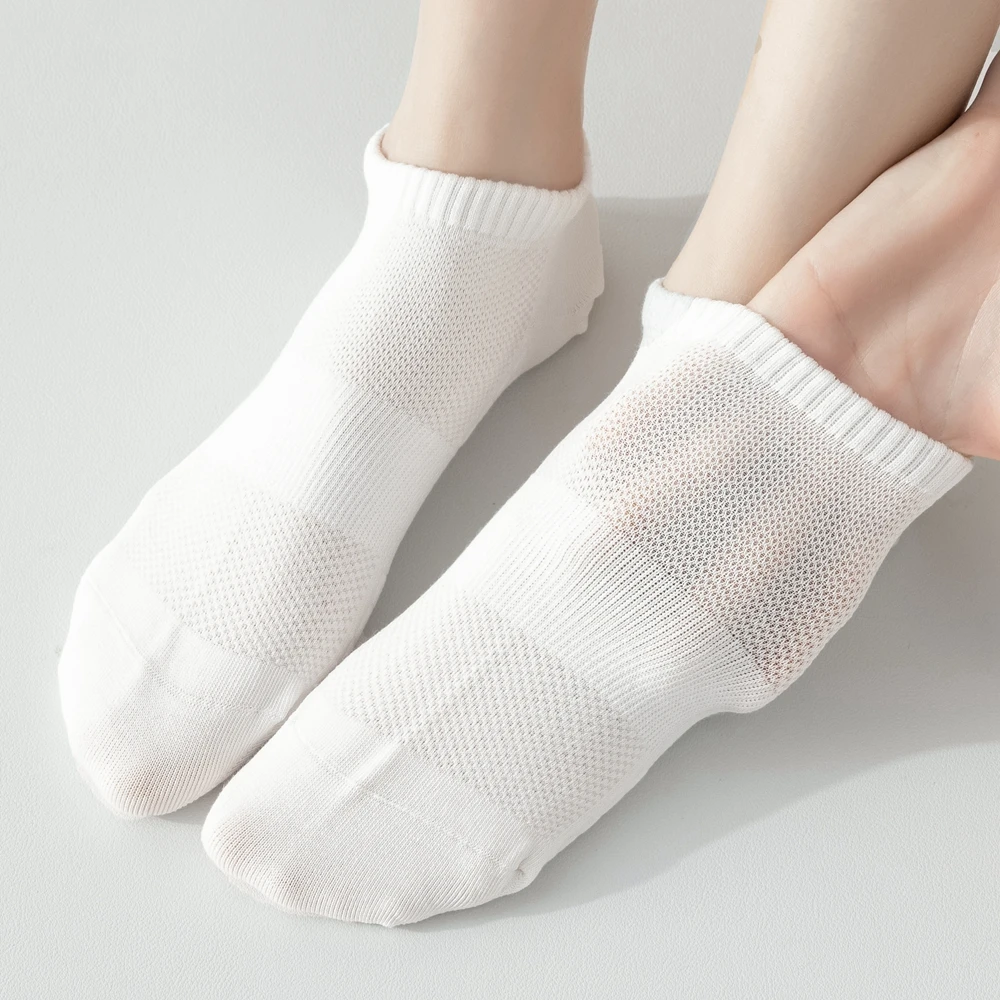 5 paires de chaussettes athlétiques de sport antidérapantes, chaussettes d'été en maille, chaussettes d'équipage en coton de haute qualité, basket-ball antidérapant