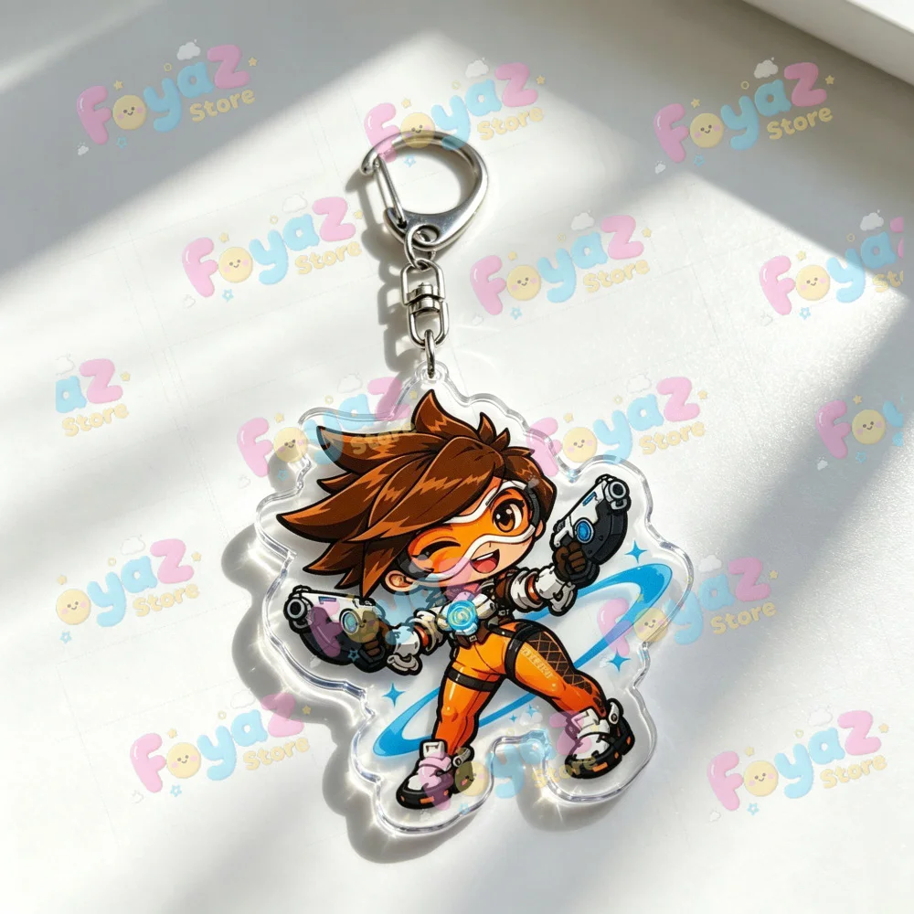 Overwatch Cartoon Chibi Keychain Accessories Bag Game Keyrings Jewelry Manga Fans Gifts view 4