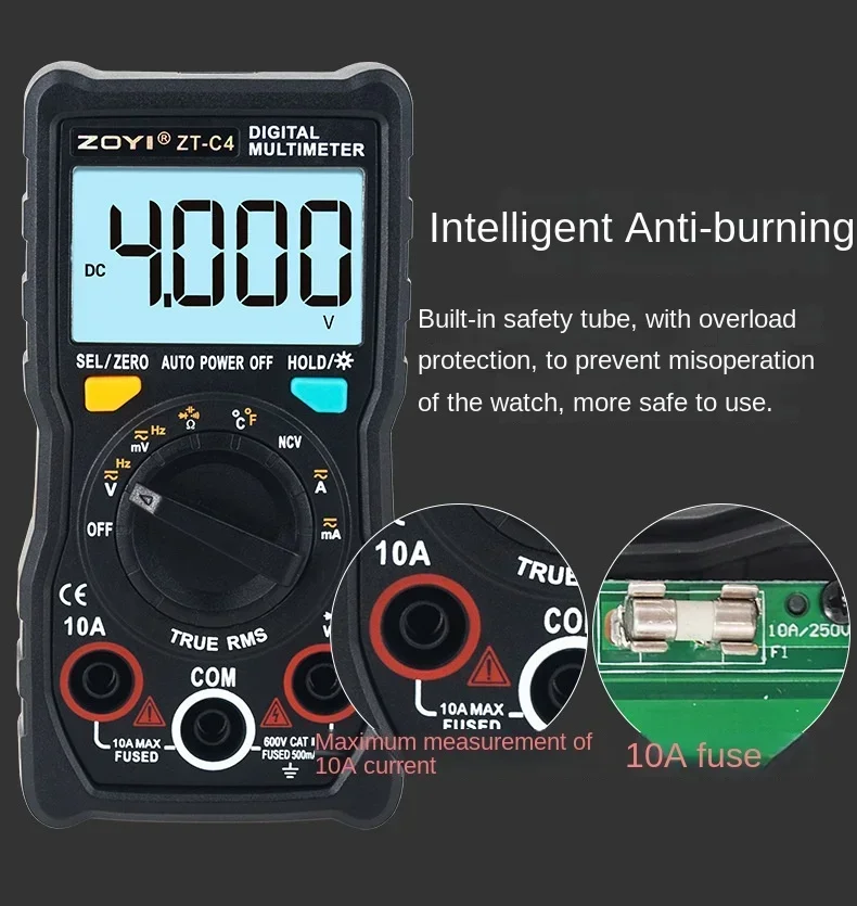 ZT-S1 Intelligente Digitale Multimeter Volautomatische Capacitieve Huidige Meter Multimeter