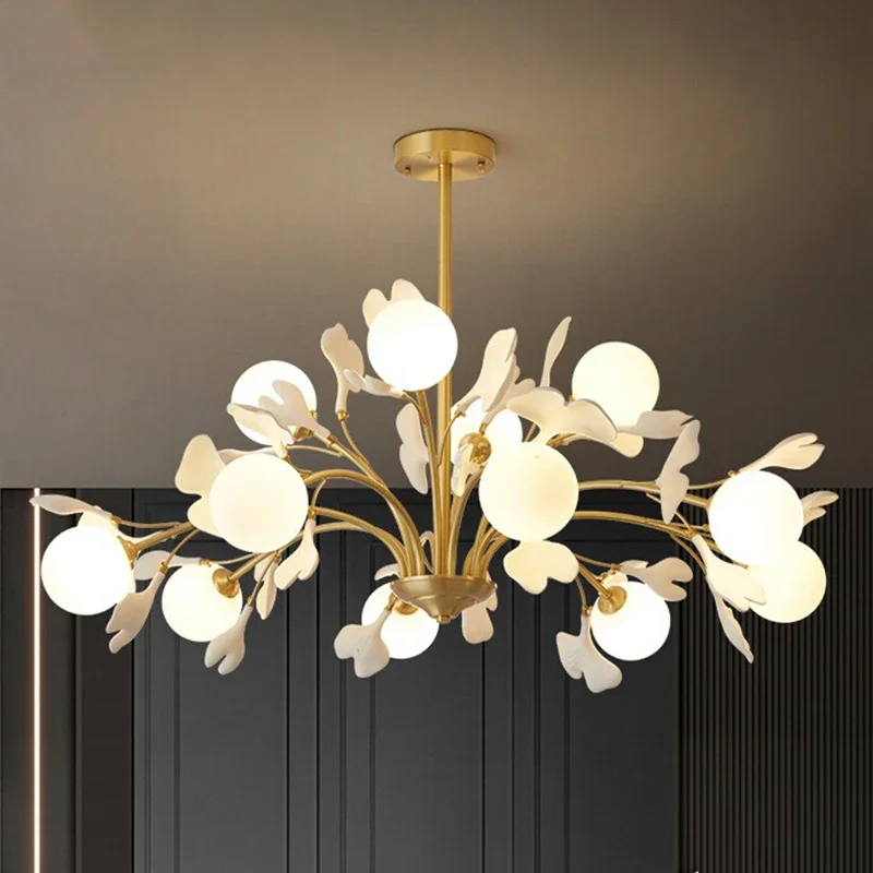 Luxury Gold Metal Ceiling Chandeliers Modern Decor Acrylic LED Pendant Light Living Dining Room Home Restaurant Art Hanging Lamp