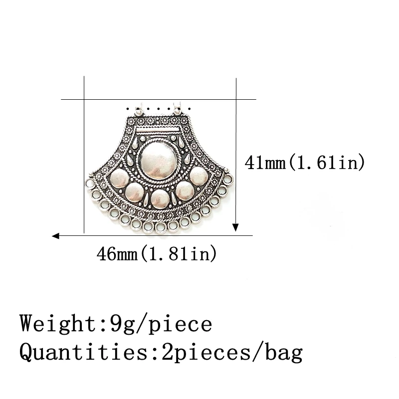 2023 New 2pieces 46MM Retro  Zinc Alloy Axe Shapes Connectors Charms Pendants for DIY Necklace Jewelry Accessories