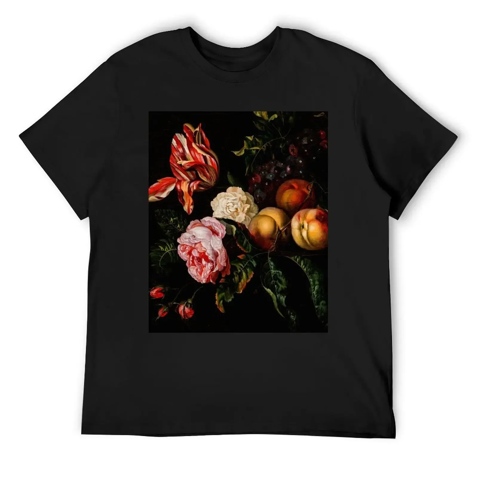 Ernest Stuven (Dutch Golden Age baroque) Still-life with peaches T-Shirt tops plain men graphic t shirts