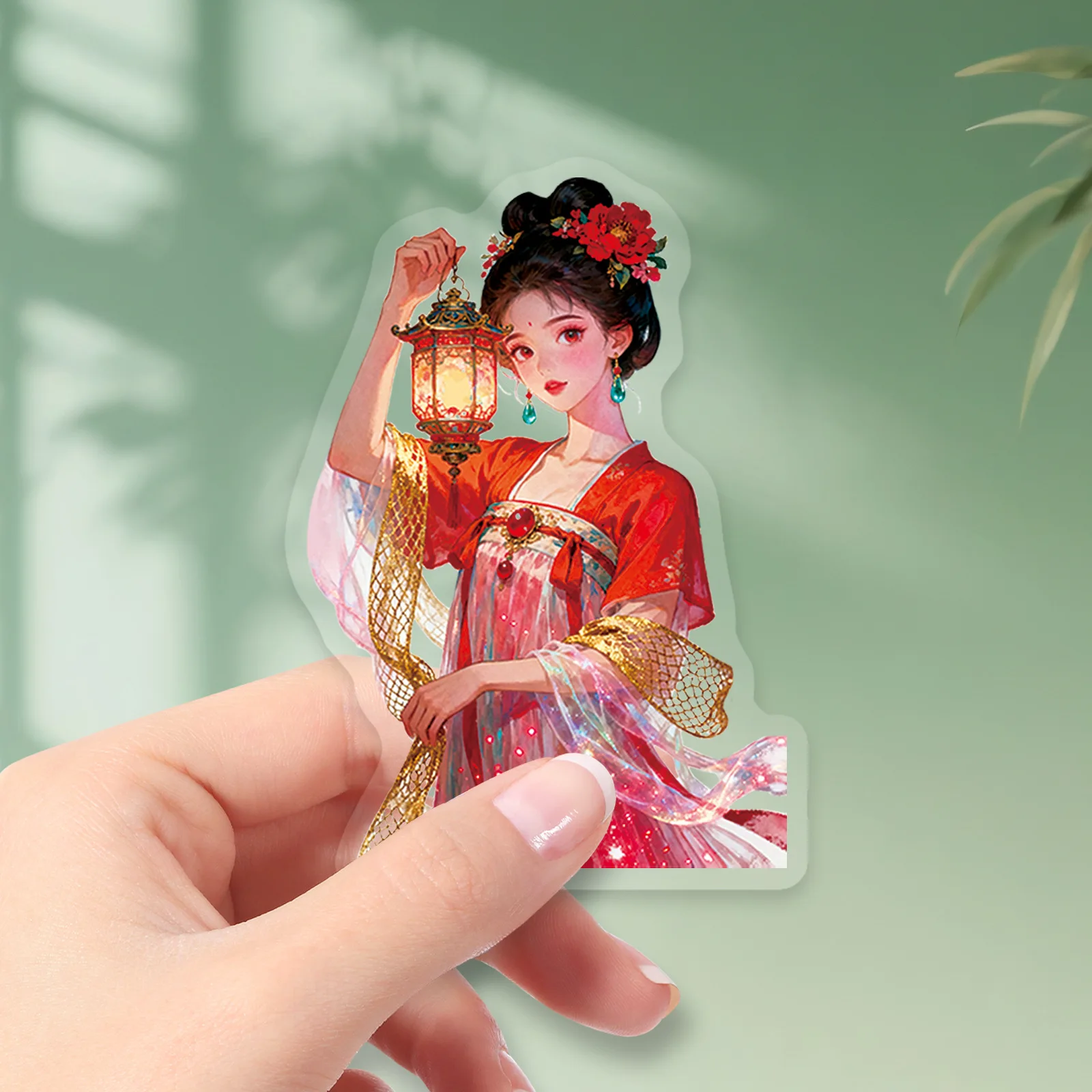 สติกเกอร์ลายกราฟฟิตี้โปร่งใส 10/50 ชิ้น ลายเทพดอกไม้สิบสององค์ สไตล์ฮั่นฟูโบราณ สำหรับตกแต่งแล็ปท็อป โทรศัพท์ กีตาร์ ของเล่นเด็ก