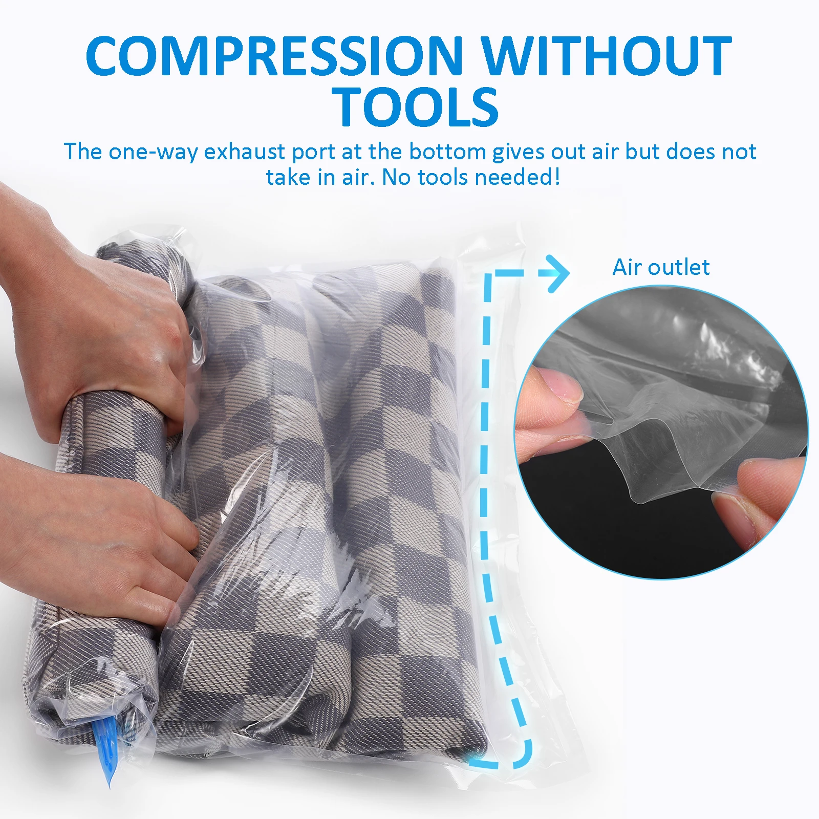 

9 pcs Compression 3M 40x50cm 3L 40x60cm Hand Roll Space Saver Storage Travel Compression Bags For Travel Packing Bags