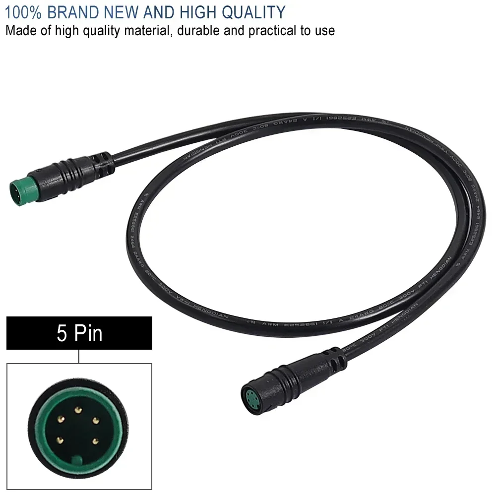 M/F Verlängerungskabel 5Pin Stecker auf Buchse Wasserdichtes Mittelmotorkabel für Bafang Display Stecker auf Stecker Kabel Elektrofahrrad – Detail 2