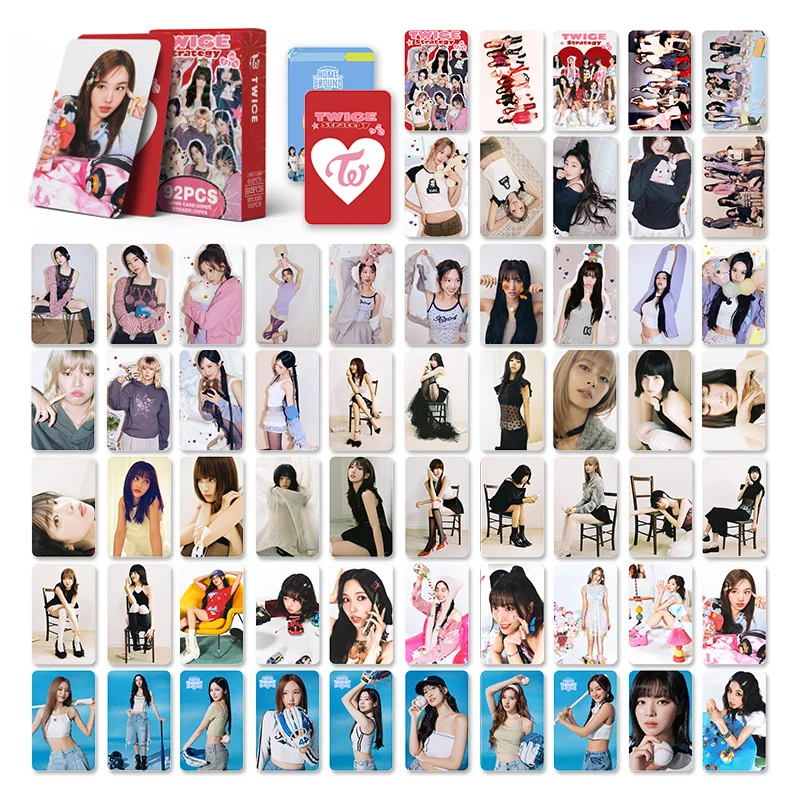 92Pcs/Set Girl Idol New Album STRATEGY Lomo Cards NaYeon Momo Jihyo Tzuyu Sana Mina HD Printd Photocards Stickers Fans Gifts