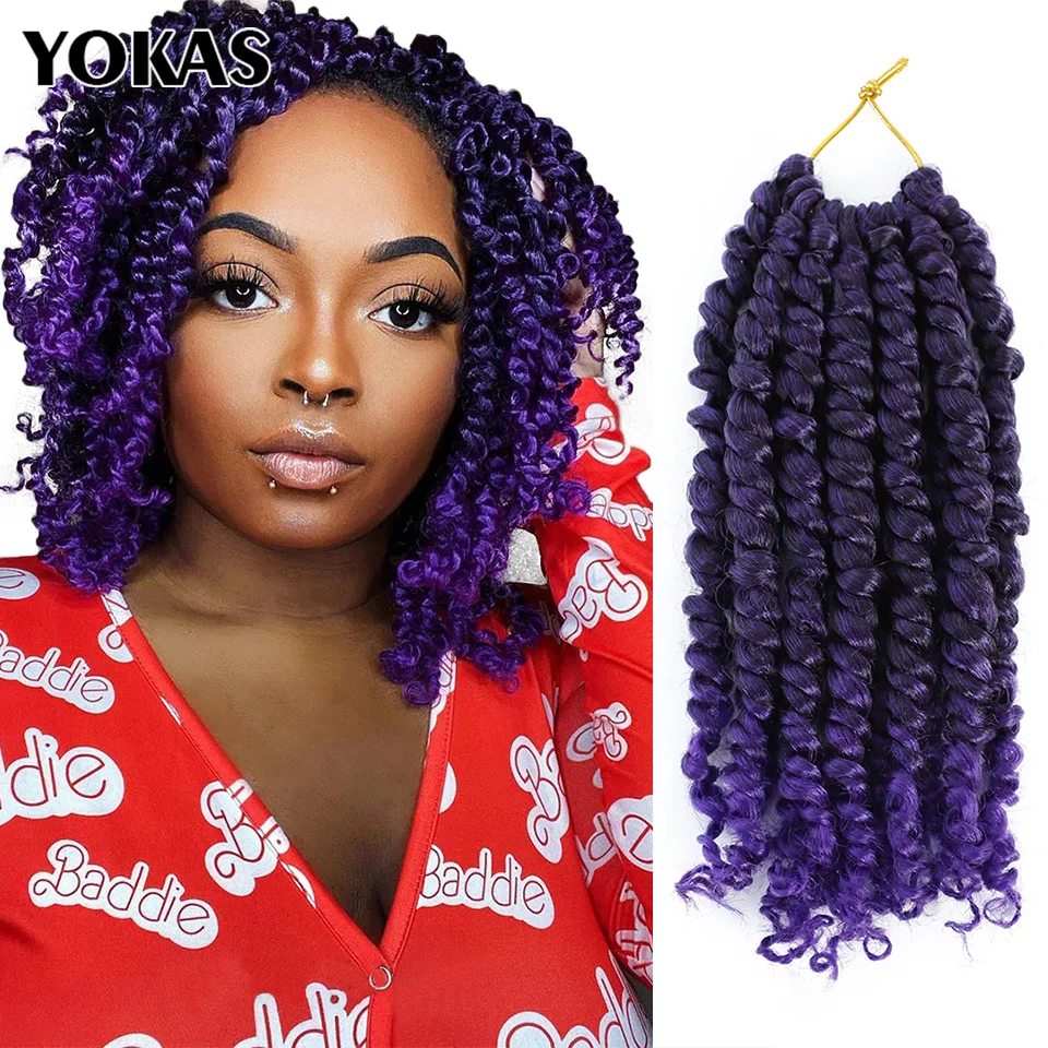 Passion Twist Hair Extensions Synthetic For Afro Women Pre-Twisted 6 10 18 24 Inch Braiding In Packs Crochet Braids Hair Passion