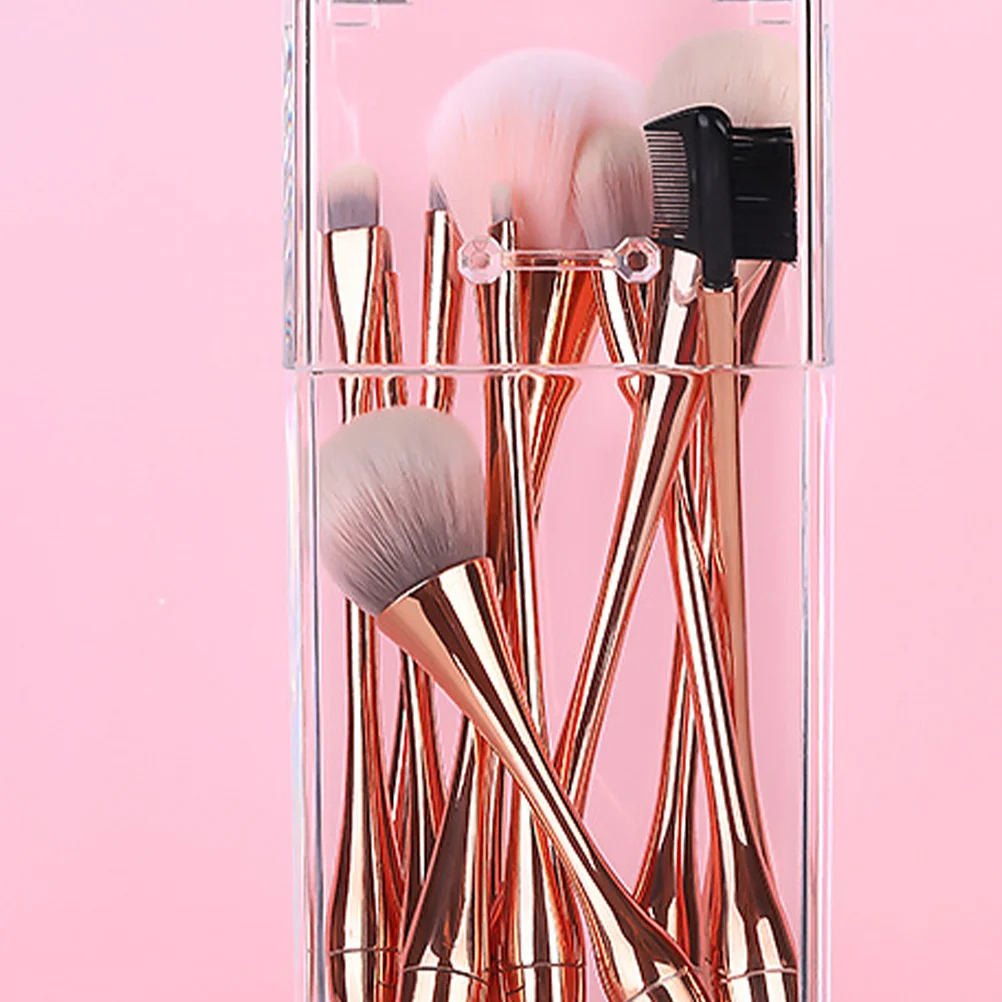 صندوق تخزين المكياج الشفاف الكريستالي منظم سطح المكتب من الأكريليك لصندوق تخزين أقلام تحديد العيون وملمع الشفاه #4