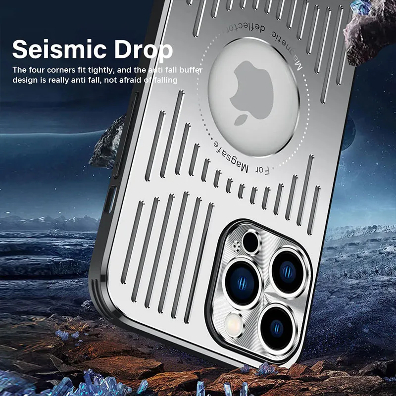 Better Heat Dissipation Aluminum Metal Phone Case For iPhone 17 16 15 Pro Max 14 13 12 Back Cover