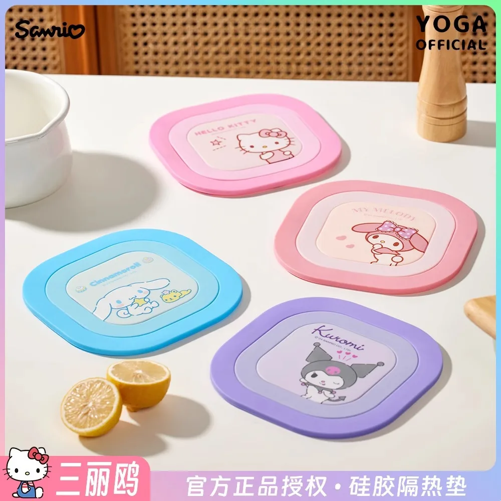 

Sanrio silicone heat insulating mat home high value thickened magnetic table mat cartoon cute anti-scald pot mat dinner mat