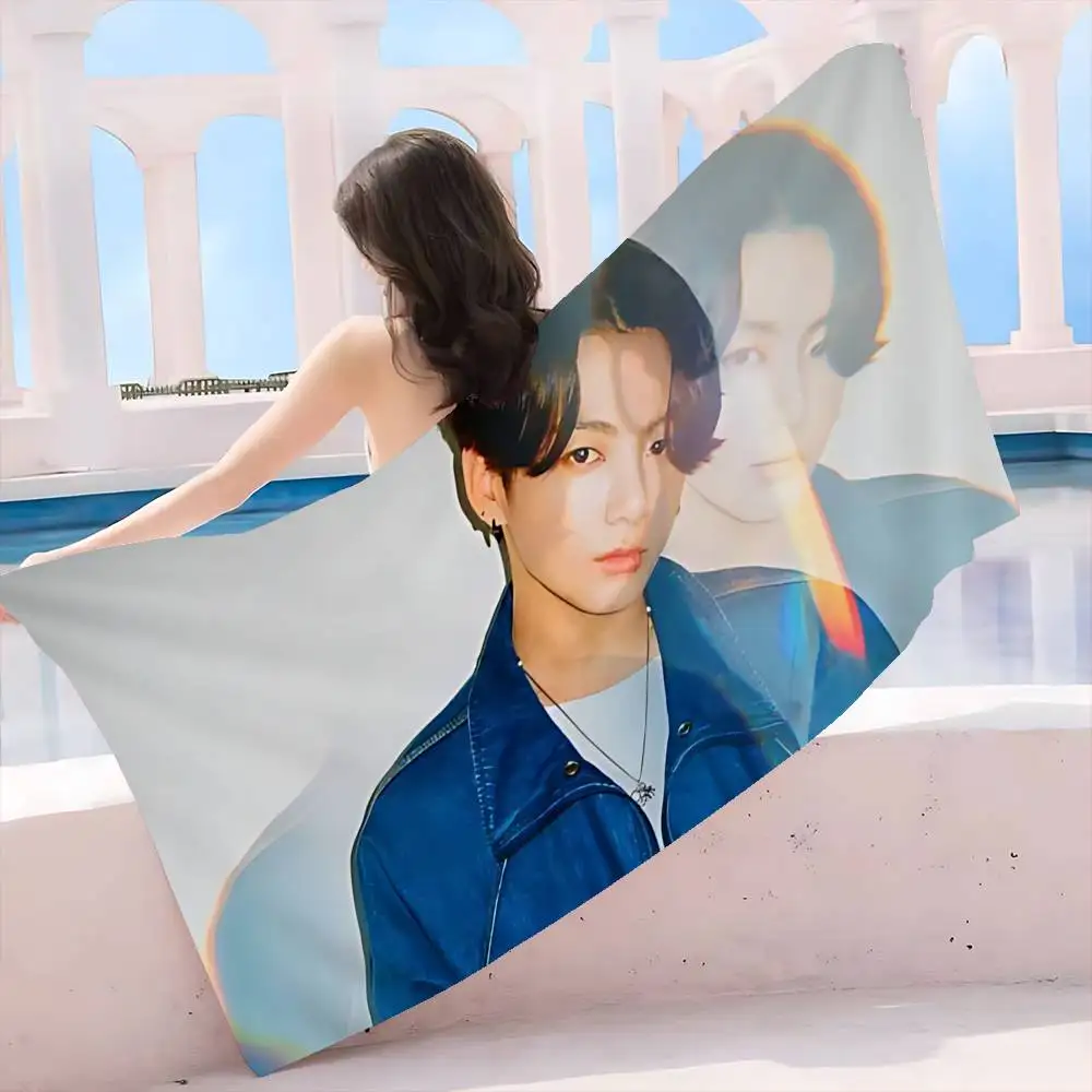 Serviettes de bain colorées E-Euphoria J-Jungkook-K-KPOP pour filles, en microfibre, séchage rapide, personnalisées, sans sable, pour la plage, le yoga, le spa, la salle de sport, la piscine