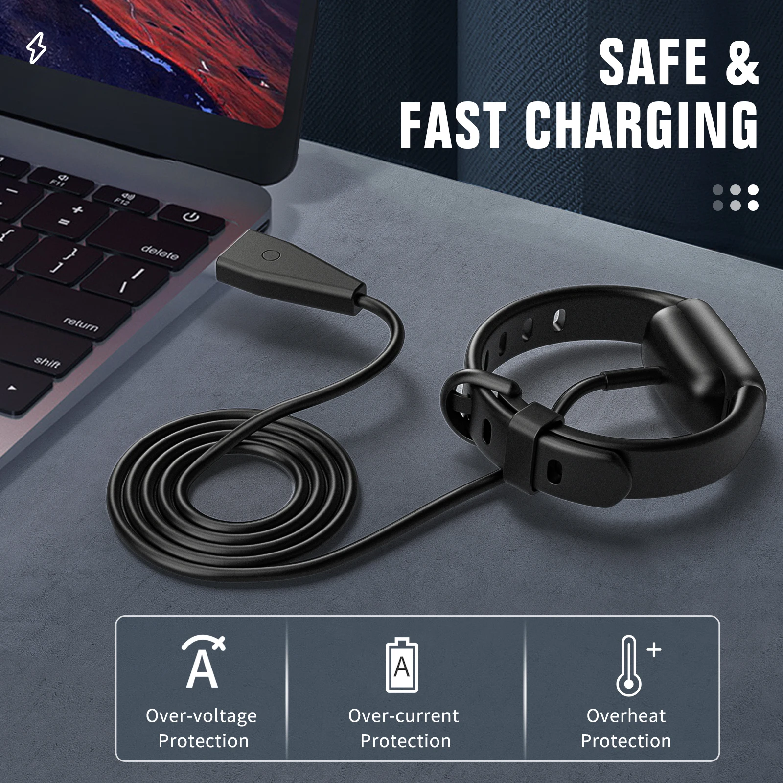 TiMOVO USB Charger For Fitbit Charge 5 Charging Cable For Luxe Special Edition Fitness Tracker 100cm Charging Power Cable Cord