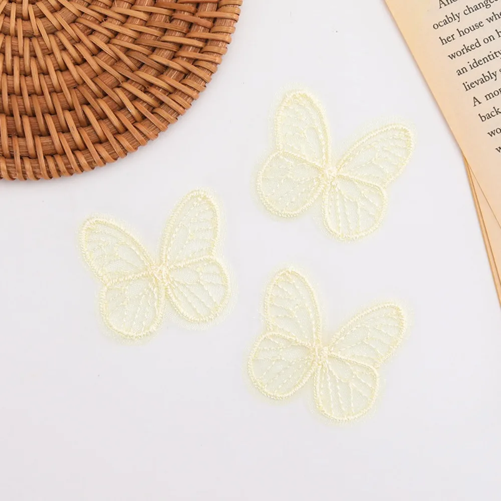

100pcs 4.5CM Embroidery Lace Butterfly Appliques 3D DIY Handmade Chiffon Butterfly Dreamy Sewing Craft Decoration