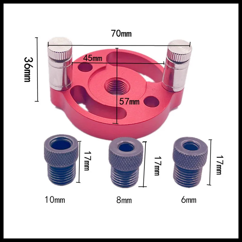 6/8/10Mm Dọc Túi Lỗ Jig Tự Centering Dowelling Jig Lỗ Puncher Định Vị Máy Khoan Hướng Dẫn gỗ Mộc Dụng Cụ