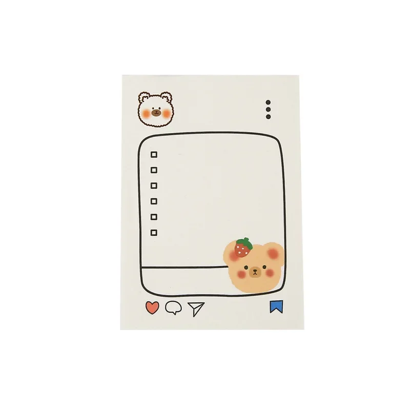 Bộ 50 Kawaii Gấu Trái Cây Kế Hoạch Chú Memo Pad Đứng Yên Bột Dùng Học Trang Trí Dễ Thương N Lần Dính Chắc Để làm Danh Sách