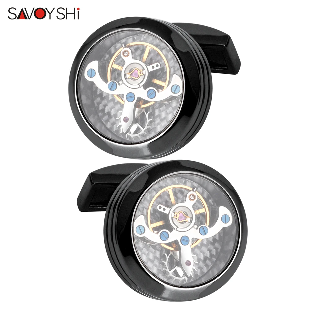 SAVOSHI Mechanical Tourbillon Cufflinks For Mens French Shirt Fashion Gift Cuff Buttons Luxury Jewelry Drop Shipping