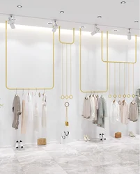 Clothing store display rack wall hanging rack men's and women's clothing display rack hanging rack wedding dress rack