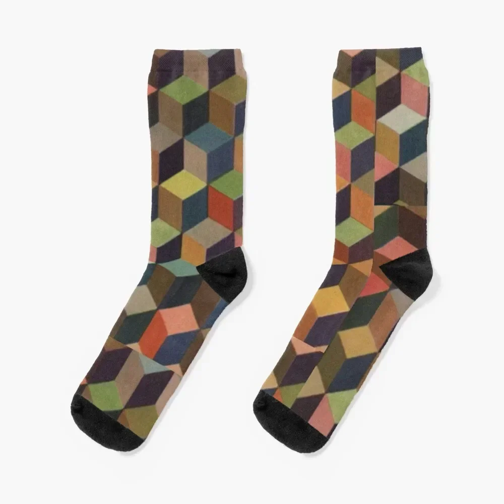 Color Cubes Socks anti slip football tennis Socks Men's Women's