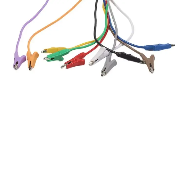 10 Color Banana To For Alligator Clip Leads 1M Flexible PVC Copper Wire For Multimeter Electrical Testing Measurement Tool