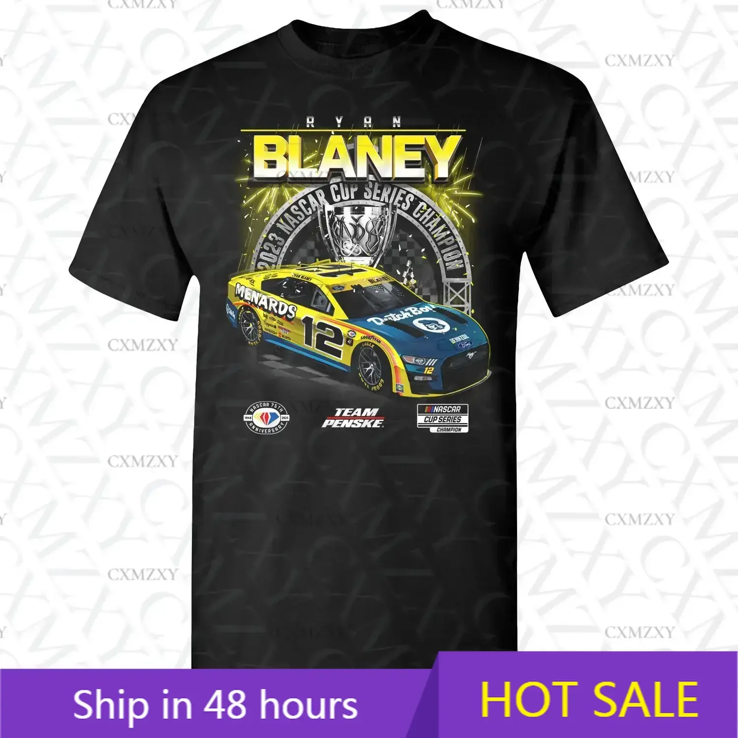 جديد 2023 ريان بليان ناس سيارة بطل أسود قصير الأكمام تي شيرت 4XL K2262 #1