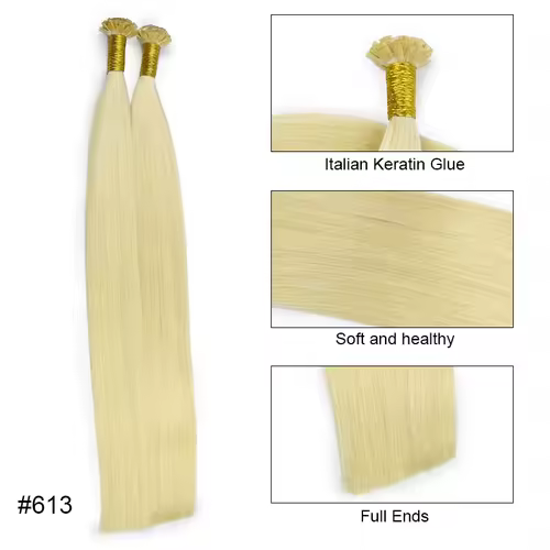 Straight Human Hair Extension By Fusion Flat Tip Keratin Capsules 0.8g/ 1g/Strand 50pcs Natural Hair Extension Ombre Blond Color - Image 22