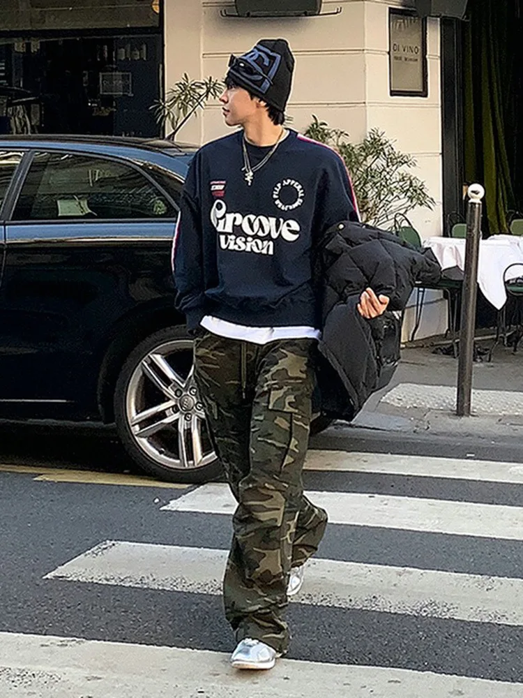 

Man Korean Style No Hat Hoodies Cultural Ethnic Pattern Cotton Casual Relaxed-Fit Traditional Vintage Fashion Unique Creative BF