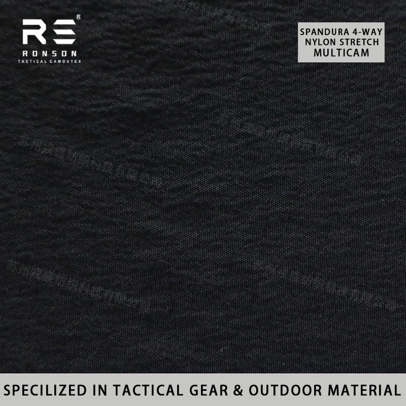 01#BK Four 4 Way Stretch Fabric Woven Nylon Durable Breathable Nylon Spandex Spandura Plain for Tactical Gear Clothing and Pants