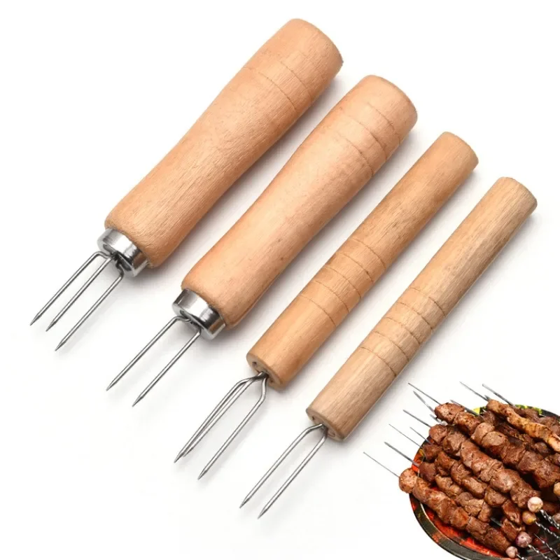 Corn Needle Fork Fruit Eggplant Sausage Barbecue Fork Moxa Stick Extension Fork Household Small Tool