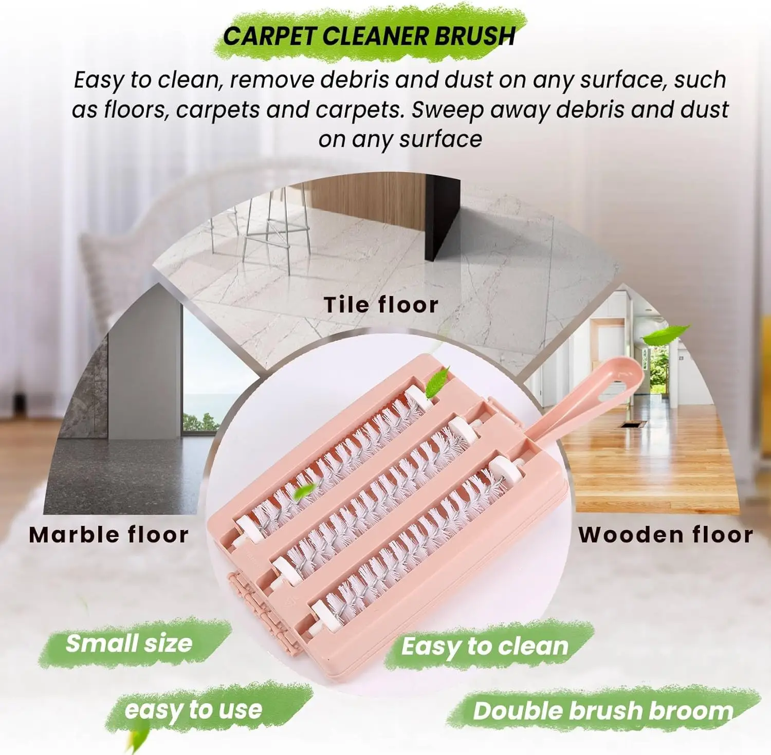 Carpet Cleaner Brush Sweeper Dirt  Sofa Bed Pet Hair Debris Dirt  Roller Brush Household Cleaning Tool